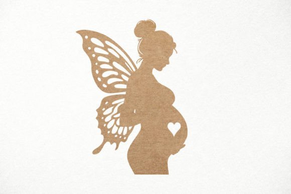 Silueta De Mujer Embarazada Creativo Digital